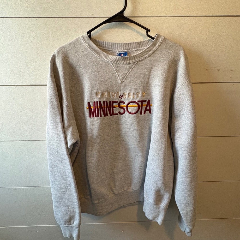 Vintage Champion University of Minnesota Sweatshirt XL Gray Made in USA Crewneck